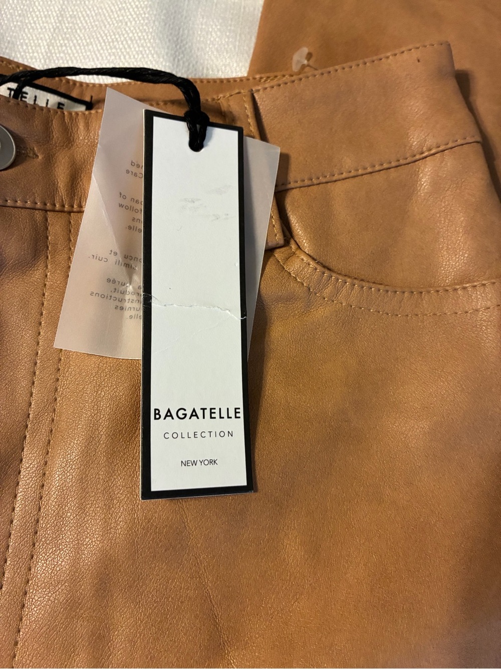 bagatelle Brown Faux Leather Cargo Pants Sz XS NWT/0449 - Picture 2 of 12